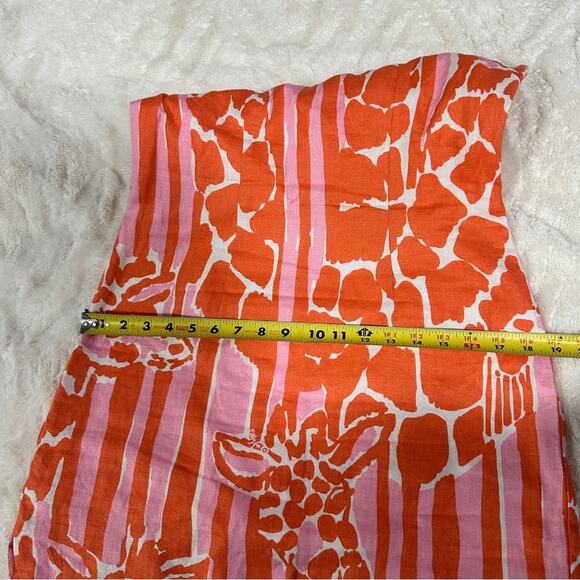 Lilly Pulitzer Size 4 Orange Pink Giraffe Print Mini Dress Summer Chic Coastal - Picture 16 of 16